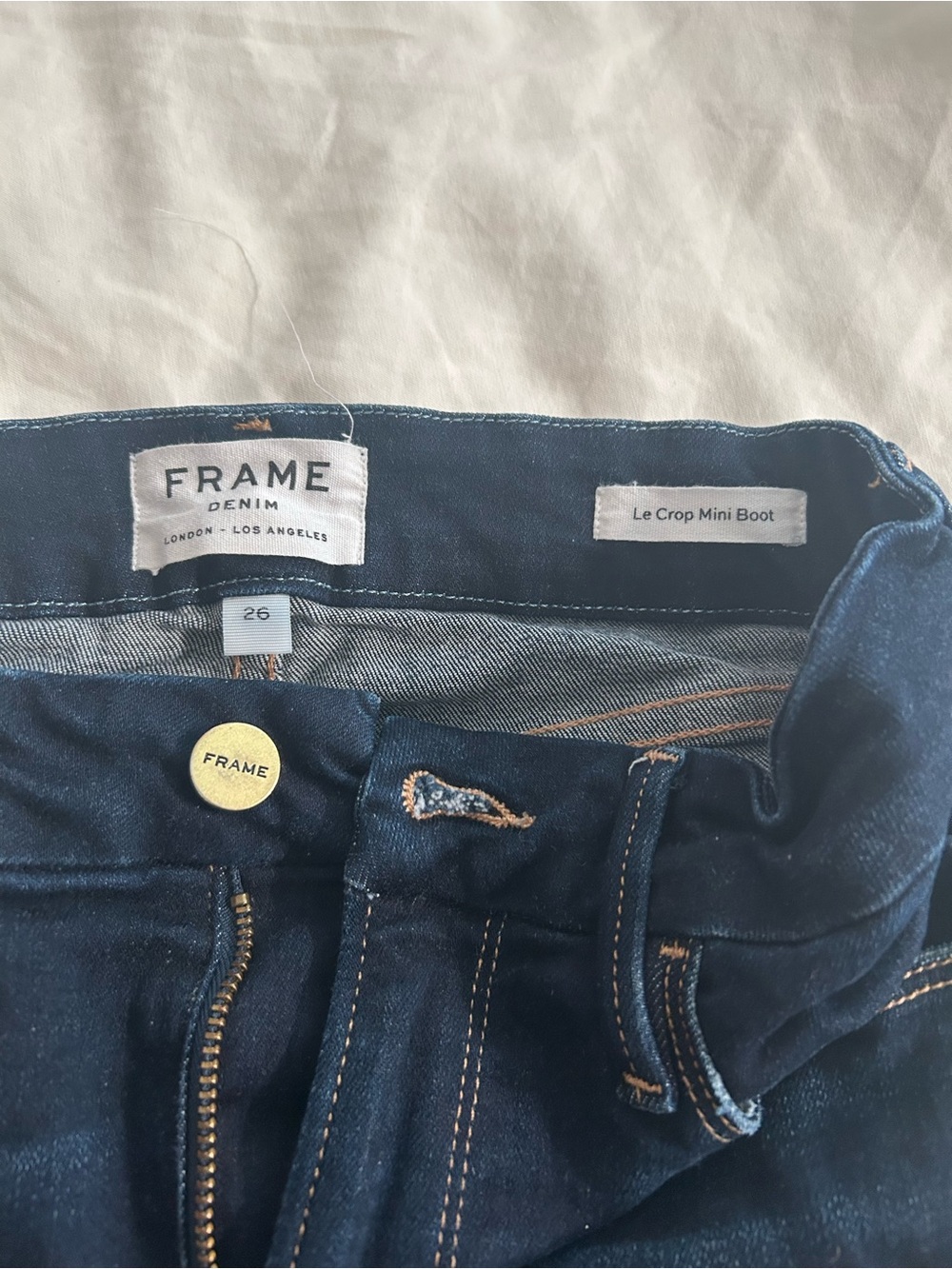 Frame Denim Dark Blue Le Crop Mini Boot Jeans - Picture 5 of 5